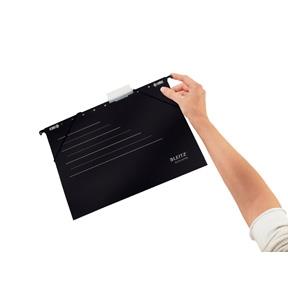 9411219 Leitz 19253095 Leitz Alpha hengemappe med strikk, sort pakke med 5 stk